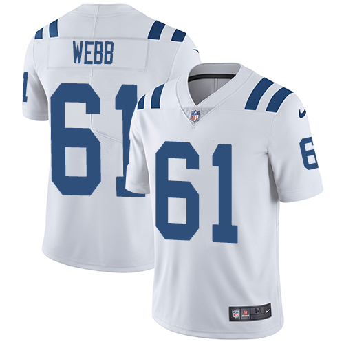 Indianapolis Colts #61 Limited Webb White Nike NFL Road Men Vapor Untouchable jerseys